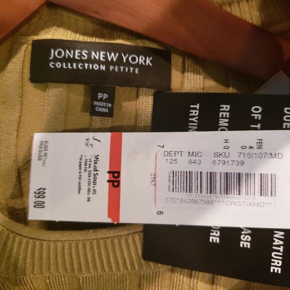 NEW! Jones New York Collection Petite Sweater - S - Picture 4 of 4